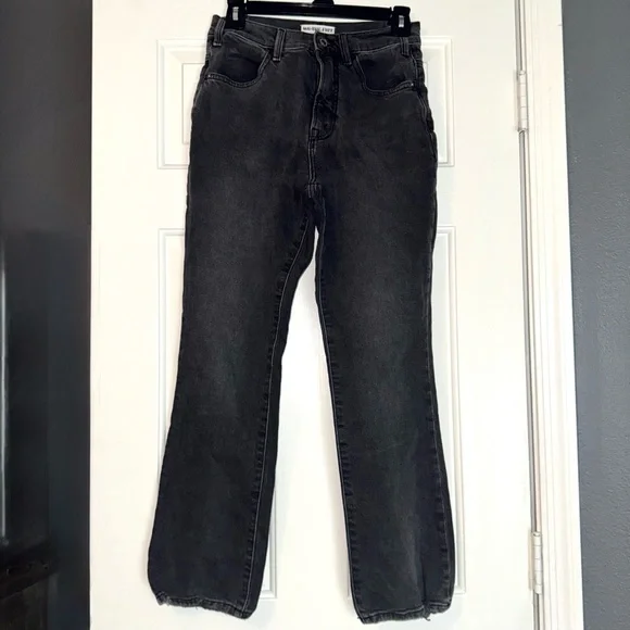 FP Free People Women’s We The Free Dark Gray Mid Rise Crop Boot Denim Jeans 27 - Picture 2 of 5